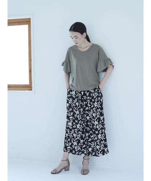 AMERICAN HOLIC（アメリカンホリック）の「・半袖ギャザープルオーバー（Tシャツ/カットソー・レディース・カーキ/ブラック/オフホワイト・FREE）」の10枚目の写真