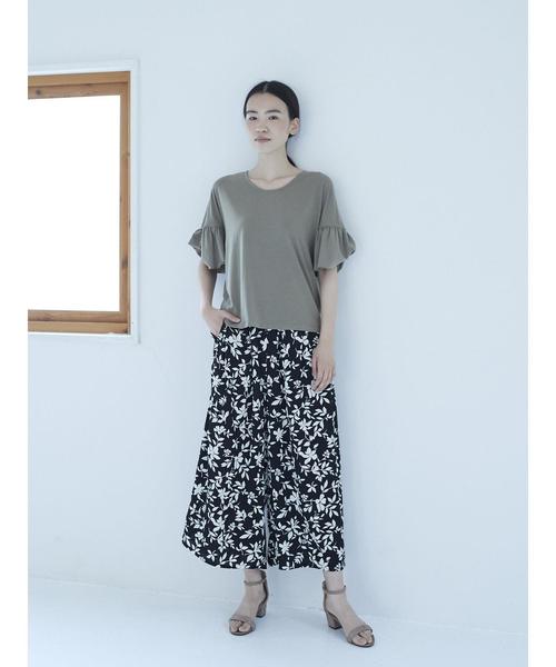 AMERICAN HOLIC（アメリカンホリック）の「・半袖ギャザープルオーバー（Tシャツ/カットソー・レディース・カーキ/ブラック/オフホワイト・FREE）」の9枚目の写真