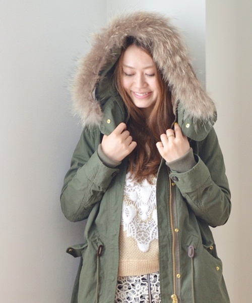 Khaju（カージュ）の「★★Khaju:モッズコート□（モッズコート・レディース・ブラック/カーキ・ONE SIZE）」の3枚目の写真