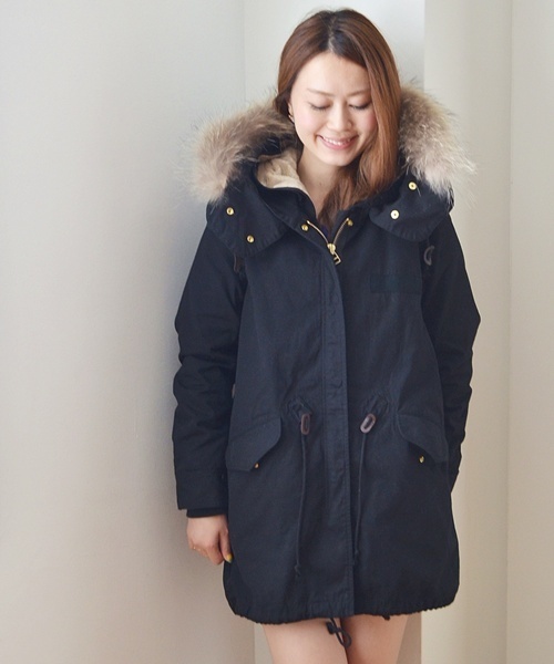 Khaju（カージュ）の「★★Khaju:モッズコート□（モッズコート・レディース・ブラック/カーキ・ONE SIZE）」の4枚目の写真