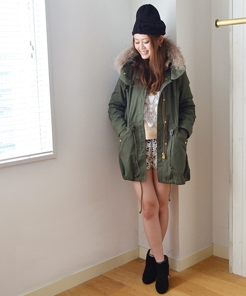 Khaju（カージュ）の「★★Khaju:モッズコート□（モッズコート・レディース・ブラック/カーキ・ONE SIZE）」の6枚目の写真