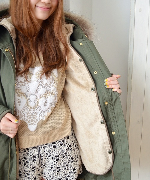 Khaju（カージュ）の「★★Khaju:モッズコート□（モッズコート・レディース・ブラック/カーキ・ONE SIZE）」の9枚目の写真