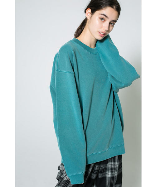 MONKEY TIME(モンキータイム)の「<monkey time> URAKE PIGMENT CREWNECK/スウェット(スウェット・メンズ・ブラウン/ターコイズブルー・LARGE/X-LARGE/MEDIUM/SMALL)」の6枚目の写真