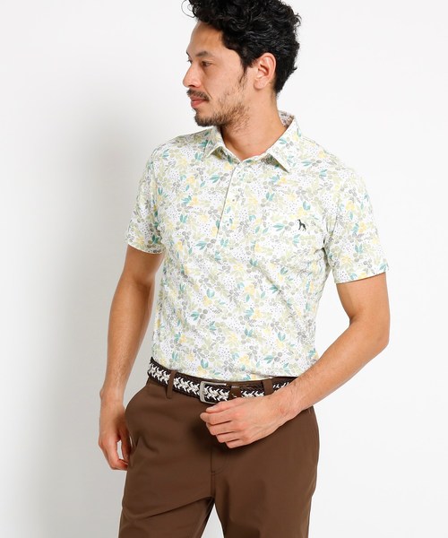 新品在庫あり セール 吸水速乾 Uvカット ボタニカル半袖ポロシャツ メンズ ポロシャツ Adabat アダバット のファッション 純正お得セール Bmti Uz