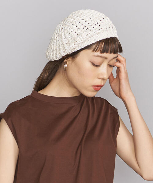 BEAUTY&YOUTH UNITED ARROWS(ビューティーアンドユースユナイテッドアローズ)の「BY かぎ編みベレー帽 ◆(ハンチング/ベレー帽・レディース・ダークブラウン/オフホワイト・FREE)」の7枚目の写真