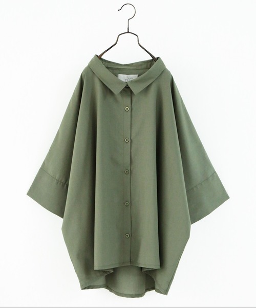 n'OrLABEL(ノアールレーベル)の「バックフリルデザインシャツ(シャツ/ブラウス・レディース・ブラック/オフホワイト/カーキ/サンドグレー/モカ/ダークカーキ・FREE)」の5枚目の写真