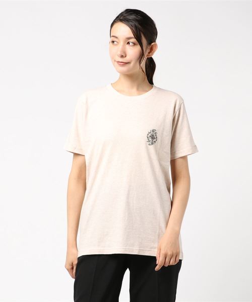 MIXXDAVID（ミックスディビッド）の「MIXXDAVID / ジャカードプリントT（Tシャツ/カットソー・レディース・ホワイト/ベージュ・L/M）」の5枚目の写真