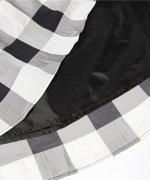 CIAOPANIC（チャオパニック）の「【Ciaopanic】　チェックシフォンフレアギャザーSK（スカート・レディース・ブラック/オフホワイト・FREE）」の5枚目の写真