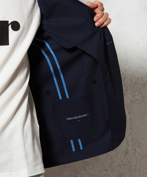 green label relaxing(グリーンレーベルリラクシング)の「【機能性ジャケット】 □COOL/MAX SCR NT 2B ジャケット ◆(テーラードジャケット・メンズ・ホワイト/ネイビー・X-LARGE/MEDIUM/LARGE/SMALL)」の9枚目の写真