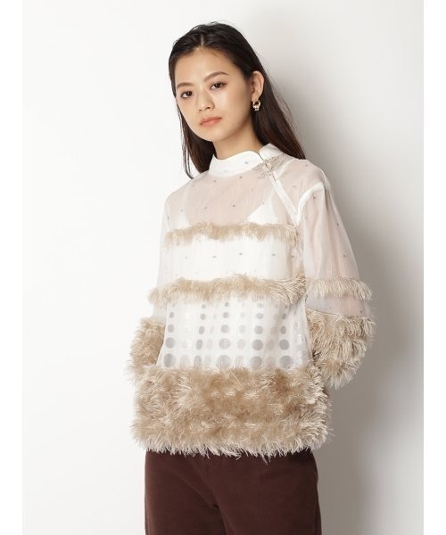 LILY BROWN（リリーブラウン）の「ラメジャガードトップス（Tシャツ 