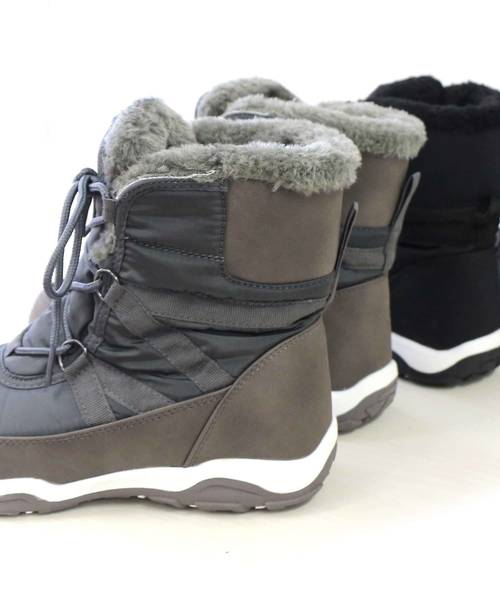 AmiAmi（アミアミ）の「レースアップスノーブーツ/ウインターブーツ（ブーツ・レディース・ブラック/グレー/ベージュ/ベージュ系その他/ブラック×カーキ・LL/S/M/L/SS）」の7枚目の写真