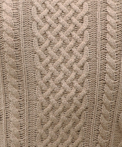 PairPair(ペアペア)の「ケーブル編みハーフジッププルオーバー(ニット/セーター・レディース・モカ/アイボリー/オリーブ・FREE)」の9枚目の写真