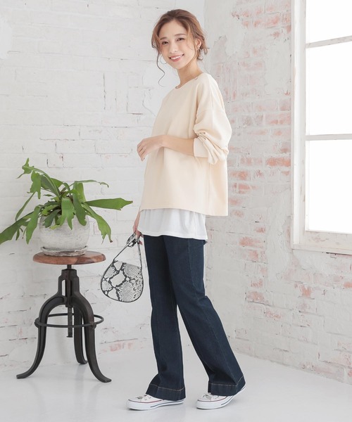 KOBE LETTUCE（コウベレタス）の「バックスリットスウェットトップス（スウェット・レディース・チャコール/ライトベージュ/パープル/ブルー・FREE）」の5枚目の写真