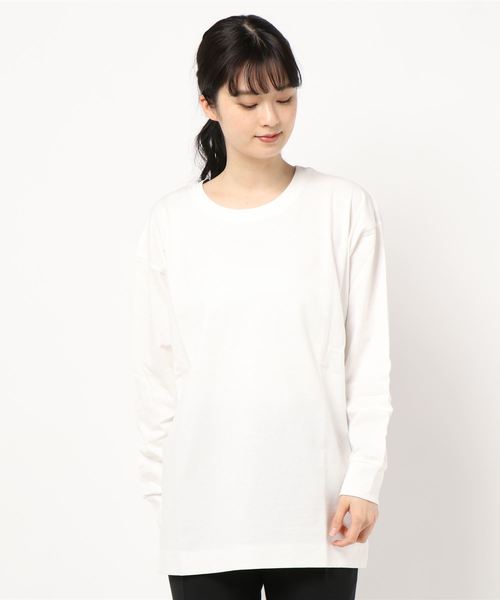 AMERICAN HOLIC（アメリカンホリック）の「裾スリットクルーネックカットチュニック　＊〇（Tシャツ/カットソー・レディース・オフホワイト・M/L）」の4枚目の写真