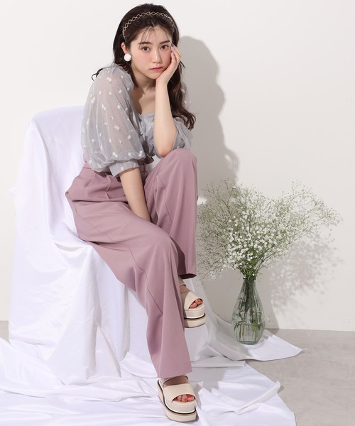 one after another NICE CLAUP(ワンアフターアナザーナイスクラップ)の「マーガレット刺繍ブラウス(シャツ/ブラウス・レディース・ライトグレー/ブラック/アイボリー・FREE)」の9枚目の写真