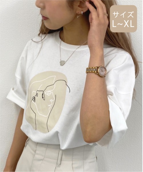 apres jour mignon（アプレジュールミニョン）の「【大きいサイズ】アソートルーズTシャツ２【ZOZOTOWN限定アイテム】（Tシャツ/カットソー・レディース・ホワイト/パープル/オフホワイト/カーキ/その他/ミント/マスタード/ライトベージュ・X-LARGE）」の17枚目の写真
