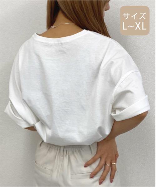 apres jour mignon（アプレジュールミニョン）の「【大きいサイズ】アソートルーズTシャツ２【ZOZOTOWN限定アイテム】（Tシャツ/カットソー・レディース・ホワイト/パープル/オフホワイト/カーキ/その他/ミント/マスタード/ライトベージュ・X-LARGE）」の19枚目の写真