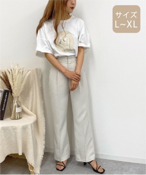 apres jour mignon（アプレジュールミニョン）の「【大きいサイズ】アソートルーズTシャツ２【ZOZOTOWN限定アイテム】（Tシャツ/カットソー・レディース・ホワイト/パープル/オフホワイト/カーキ/その他/ミント/マスタード/ライトベージュ・X-LARGE）」の20枚目の写真