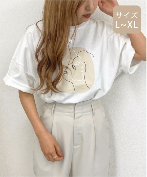 apres jour mignon（アプレジュールミニョン）の「【大きいサイズ】アソートルーズTシャツ２【ZOZOTOWN限定アイテム】（Tシャツ/カットソー・レディース・ホワイト/パープル/オフホワイト/カーキ/その他/ミント/マスタード/ライトベージュ・X-LARGE）」の18枚目の写真