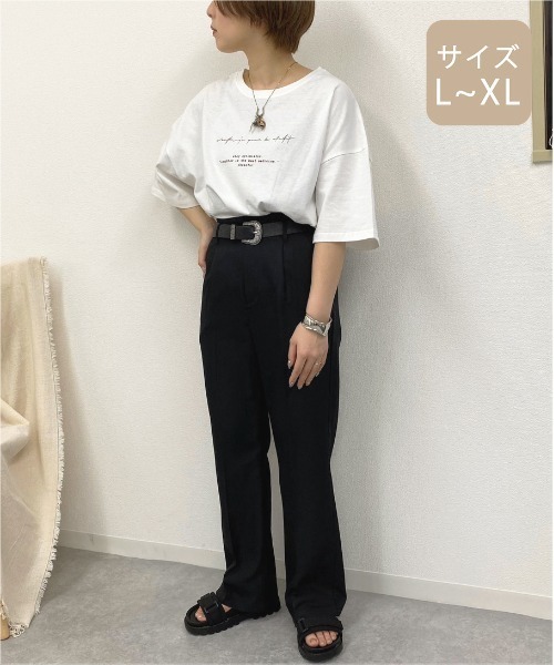 apres jour mignon（アプレジュールミニョン）の「【大きいサイズ】アソートルーズTシャツ２【ZOZOTOWN限定アイテム】（Tシャツ/カットソー・レディース・ホワイト/パープル/オフホワイト/カーキ/その他/ミント/マスタード/ライトベージュ・X-LARGE）」の16枚目の写真