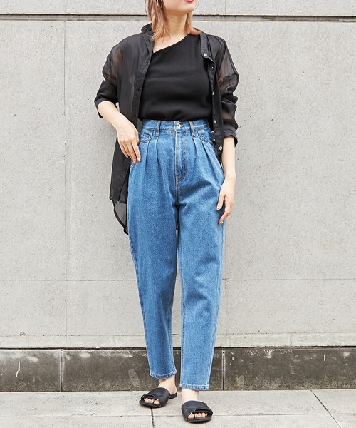 FUN.TRINITY（ファン トリニティー）の「アシメショルダータンク（タンクトップ・レディース・ブラック/ベージュ/グリーン・M）」の14枚目の写真