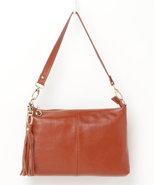 INGRESSO（イングレッソ）の「【 INGRESSO / イングレッソ 】 レザー ポーチ ショルダー 2way タッセル バッグ（ショルダーバッグ・レディース・ブラック/レッド/ブルー/ライトグレー/オフホワイト/イエロー/オレンジ/ブラウン系その他/グリーン系その他/ライトピンク・FREE）」の6枚目の写真