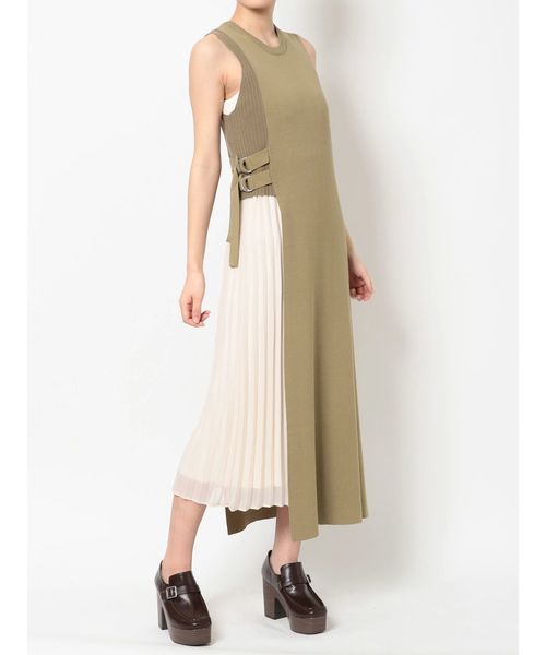 dazzlin（ダズリン）の「バイカラーダブルベルトワンピース（ワンピース・レディース・ブラウン/カーキ/オフホワイト・FREE）」の8枚目の写真