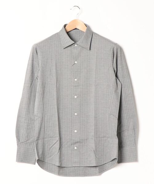 ADAM ET ROPE'（アダムエロペ）の「WLT×MEMBRANAヘリンボンSH（シャツ/ブラウス・メンズ・グリーン系その他/チャコールグレー/ホワイト・LL/S/L/M）」の3枚目の写真