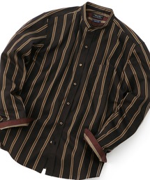 MEN'S BIGI | ワイドストライプ バンドカラーシャツ〈イージーケア〉(シャツ/ブラウス)