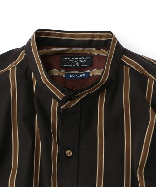MEN'S BIGI(メンズビギ)の「ワイドストライプ バンドカラーシャツ〈イージーケア〉(シャツ/ブラウス・メンズ・ブラック・01/02/03/04)」の5枚目の写真
