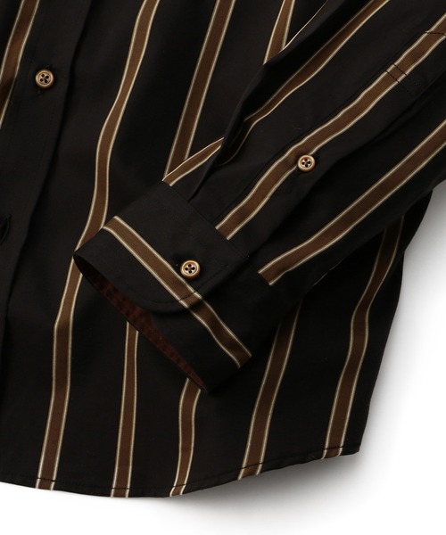 MEN'S BIGI(メンズビギ)の「ワイドストライプ バンドカラーシャツ〈イージーケア〉(シャツ/ブラウス・メンズ・ブラック・01/02/03/04)」の4枚目の写真
