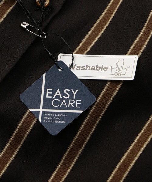 MEN'S BIGI(メンズビギ)の「ワイドストライプ バンドカラーシャツ〈イージーケア〉(シャツ/ブラウス・メンズ・ブラック・01/02/03/04)」の7枚目の写真