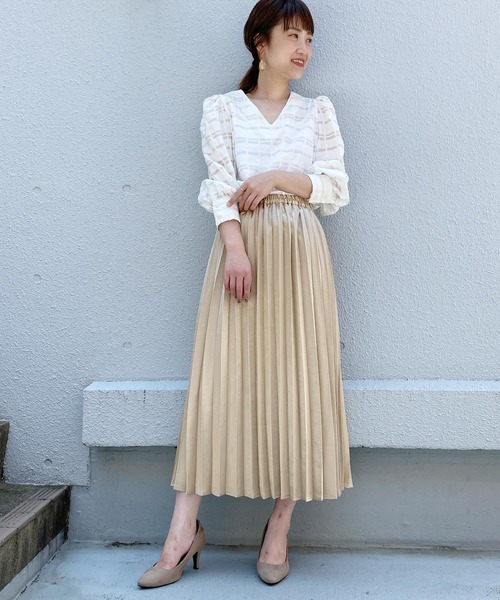 BE NEAT（ビーニート）の「【日本製】パフスリーブチェックブラウス（シャツ/ブラウス・レディース・ネイビー/アイボリー・M）」の10枚目の写真