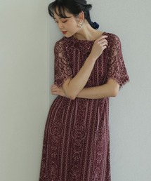 PourVous | 結婚式ドレススカラップ袖あり&ミモレ丈大きいサイズフォーマル同窓会オケージョンドレス謝恩会ワンピースお呼ばれ 二次会 成人式 20代 30代(ドレス)