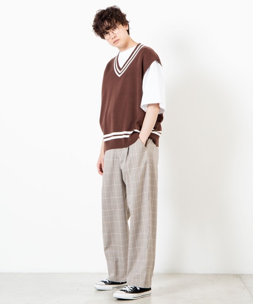 WEGO（ウィゴー）の「WEGO/ミラノリブチルデンニットベスト（ベスト・メンズ・ホワイト/ブラック/ベージュ/ブラウン・MEDIUM/LARGE）」の14枚目の写真