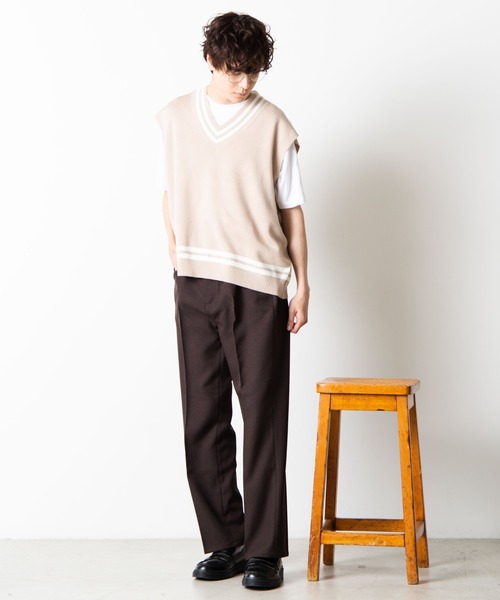 WEGO（ウィゴー）の「WEGO/ミラノリブチルデンニットベスト（ベスト・メンズ・ホワイト/ブラック/ベージュ/ブラウン・MEDIUM/LARGE）」の18枚目の写真
