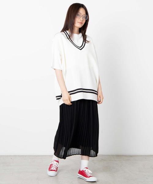 WEGO（ウィゴー）の「WEGO/ミラノリブチルデンニットベスト（ベスト・メンズ・ホワイト/ブラック/ベージュ/ブラウン・MEDIUM/LARGE）」の9枚目の写真