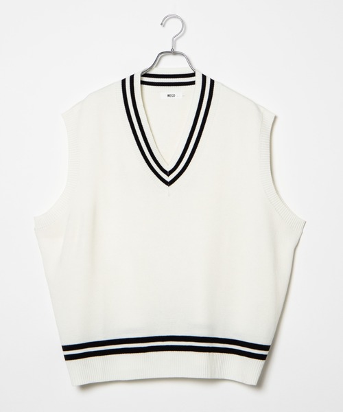 WEGO（ウィゴー）の「WEGO/ミラノリブチルデンニットベスト（ベスト・メンズ・ホワイト/ブラック/ベージュ/ブラウン・MEDIUM/LARGE）」の20枚目の写真