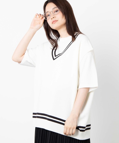 WEGO（ウィゴー）の「WEGO/ミラノリブチルデンニットベスト（ベスト・メンズ・ホワイト/ブラック/ベージュ/ブラウン・MEDIUM/LARGE）」の10枚目の写真