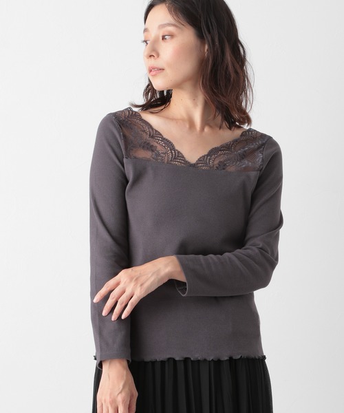セール テレコレースインナー長袖 5643 Tシャツ カットソー Lepsim レプシィム のファッション通販 Zozotown