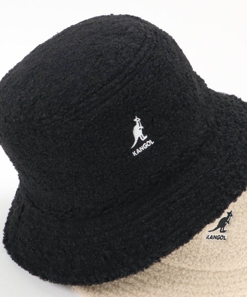 KANGOL（カンゴール）の「カンゴール ハット SMU シープファー バケット（ハット・メンズ・ブラック/ベージュ・M/L/XL）」の11枚目の写真