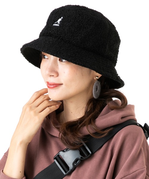 KANGOL（カンゴール）の「カンゴール ハット SMU シープファー バケット（ハット・メンズ・ブラック/ベージュ・M/L/XL）」の5枚目の写真