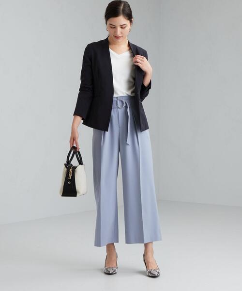 green label relaxing（グリーンレーベルリラクシング）の「[ 手洗い可能 / サラフール ] ◆ ノーラペル ジャケット -JPPSBO ◇No09◇ <34-46サイズ>（ノーカラージャケット・レディース・ライトグレー/ネイビー/ベージュ・44/46/40/38/42/36/34）」の22枚目の写真