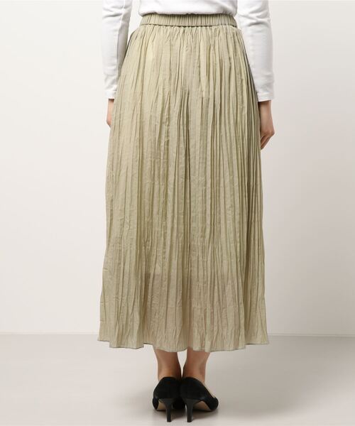 INTERPLANET（インタープラネット）の「シアーランダムプリーツスカート（スカート・レディース・グレー/チャコールグレー/グリーン・FREE）」の5枚目の写真