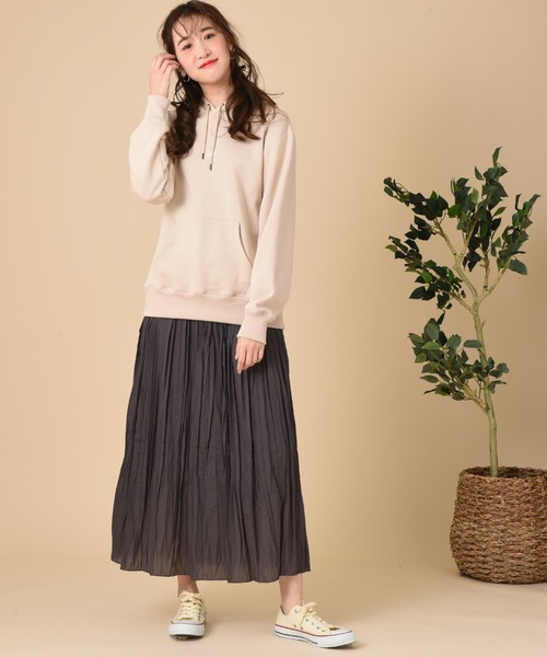 INTERPLANET（インタープラネット）の「シアーランダムプリーツスカート（スカート・レディース・グレー/チャコールグレー/グリーン・FREE）」の8枚目の写真