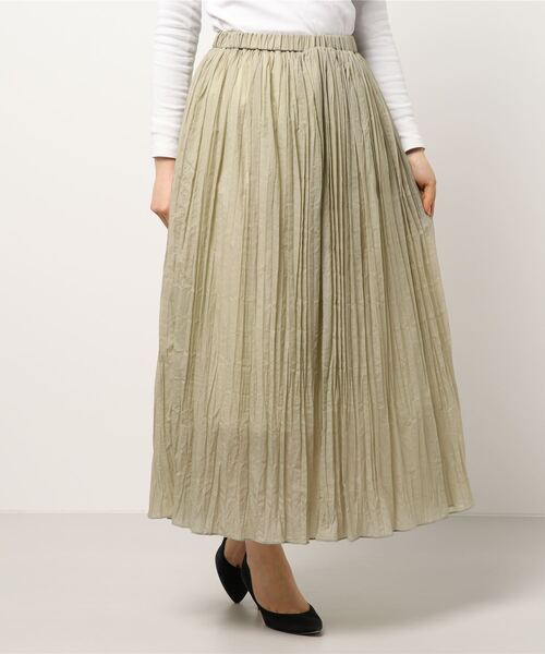 INTERPLANET（インタープラネット）の「シアーランダムプリーツスカート（スカート・レディース・グレー/チャコールグレー/グリーン・FREE）」の19枚目の写真