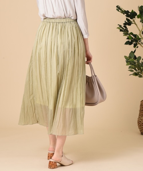 INTERPLANET（インタープラネット）の「シアーランダムプリーツスカート（スカート・レディース・グレー/チャコールグレー/グリーン・FREE）」の12枚目の写真