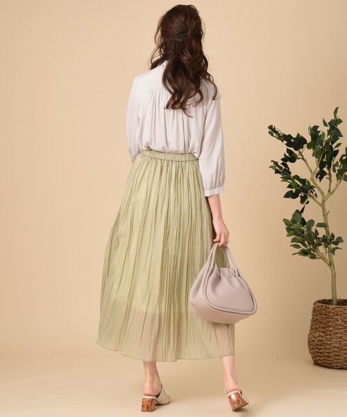 INTERPLANET（インタープラネット）の「シアーランダムプリーツスカート（スカート・レディース・グレー/チャコールグレー/グリーン・FREE）」の17枚目の写真