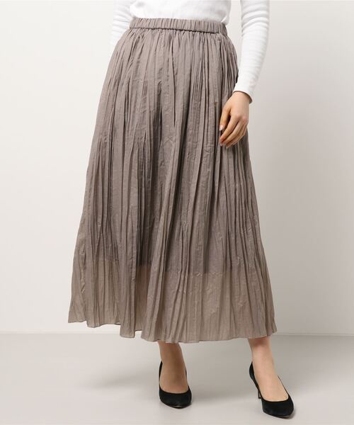 INTERPLANET（インタープラネット）の「シアーランダムプリーツスカート（スカート・レディース・グレー/チャコールグレー/グリーン・FREE）」の20枚目の写真