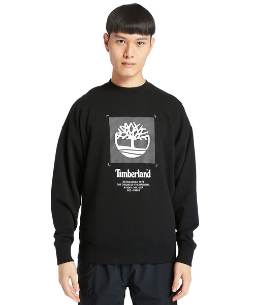 関税込【Timberland】クルーネック ロゴ 長袖 トレーナー BLACK 関税込【Timberland】クルーネック ロゴ 長袖 トレーナー BLACK